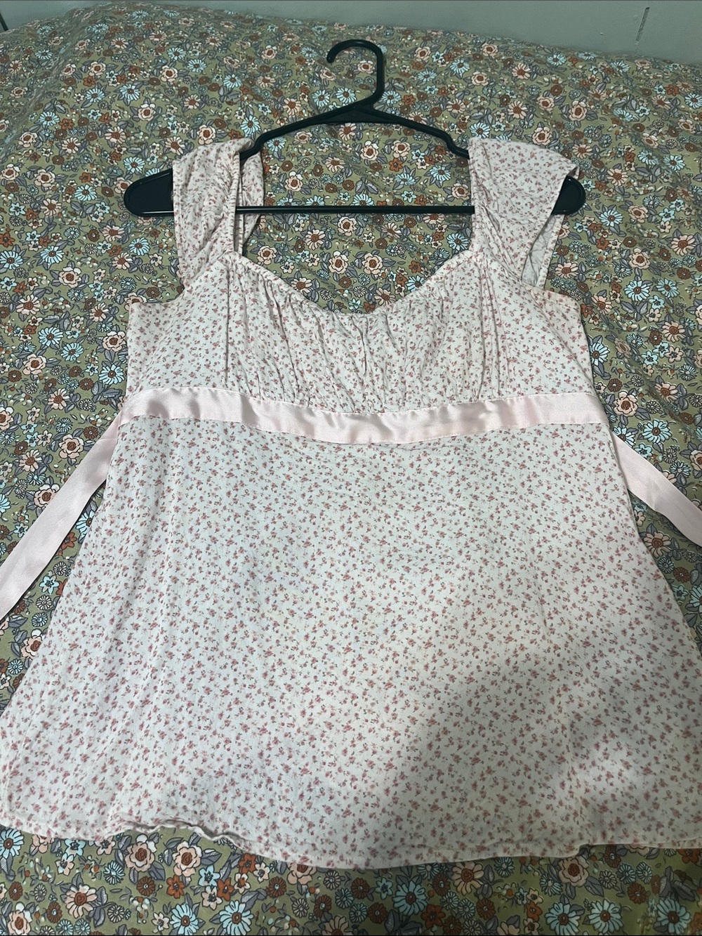 Hollister Light Pink Floral Empire Waist Camisole